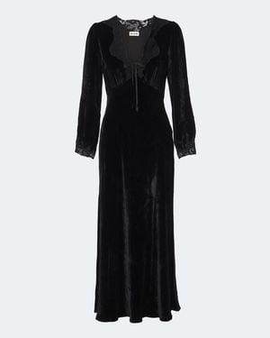 RIXO London Abito Midi Larah - Nero