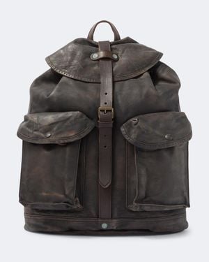 RRL Leather Backpack - Black