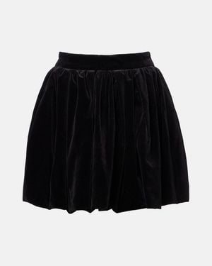 Patou Cotton Velvet Miniskirt - Black