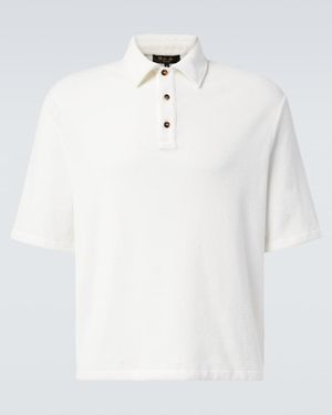 Loro Piana Murano Cotton And Silk Velour Polo Shirt - White
