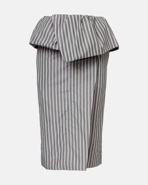 Dries Van Noten Striped Cotton Poplin Midi Skirt - Grey
