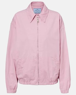 Prada Jacke Aus Baumwoll-Gabardine - Pink