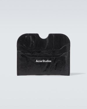 Acne Studios Croc-Effect Leather Card Holder - Black