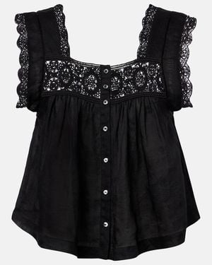 Citizens of Humanity Mia Lace-Trimmed Top - Black
