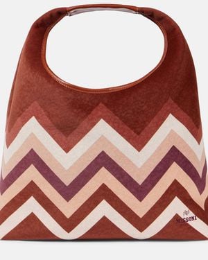 Missoni Zigzag Large Leather Tote Bag - Red