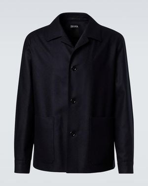 ZEGNA Wool Overshirt - Blue