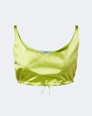 Prada Silk Duchesse Crop Top - Yellow