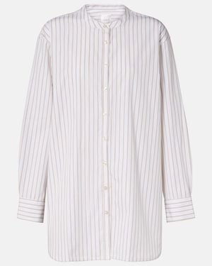Leset Yoshi Striped Cotton-Blend Shirt - White