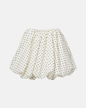 ROTATE BIRGER CHRISTENSEN Minifalda Balloon De Popelin Con Lunares - Blanco