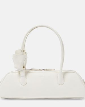 Magda Butrym Brigitte Floral-Applique Leather Shoulder Bag - White
