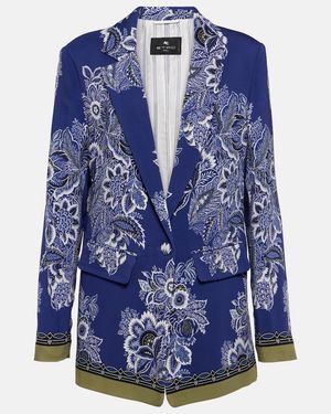 Etro Printed Blazer - Blue