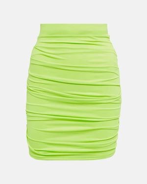 Alex Perry Minifalda De Talle Alto Fruncida - Verde