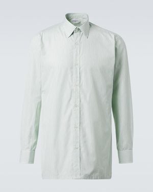 Charvet Striped Cotton Poplin Shirt - Green