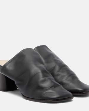 Lemaire Glove Leather Mules - Black