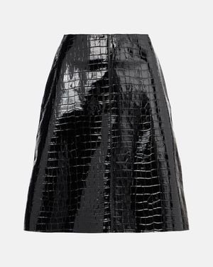 TOTEME Croc-Effect Leather Miniskirt - Black