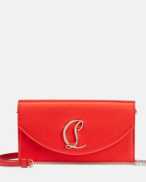Christian Louboutin Loubi54 Crepe Satin Clutch - Red