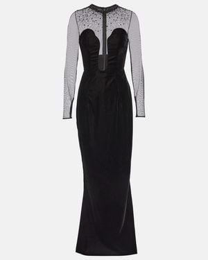 Miss Sohee Embellished Velvet Gown - Black