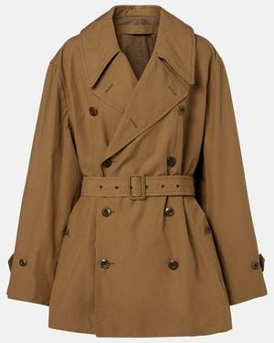Lemaire Oversized Cotton Cropped Trench Coat - Brown