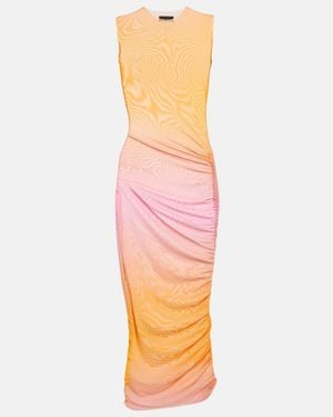 Louisa Ballou Ruched Midi Dress - Pink