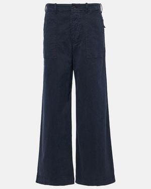 Nili Lotan Leon Cotton Wide-Leg Pants - Blue