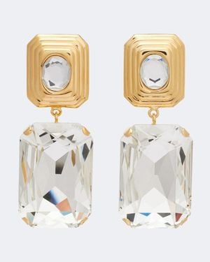 Alessandra Rich Crystal-Embellished Clip-On Earrings - Metallic
