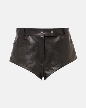 Magda Butrym High-Rise Leather Shorts - Black