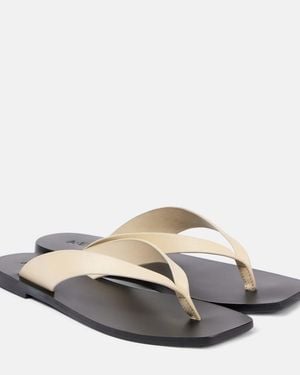 A.Emery Kinto Leather Thong Sandals - Natural