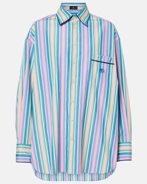 Etro Striped Long-Sleeved Shirt - Blue