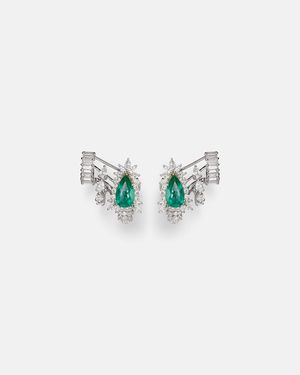 YEPREM Ohrringe Reign Supreme Aus 18Kt Mit Diamanten Und Smaragd - Blau