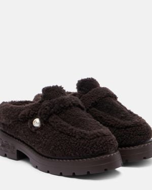 Jimmy Choo Shea Shearling Platform Mules - Black