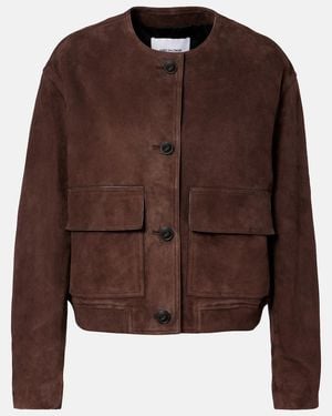 Yves Salomon Suede Jacket - Brown