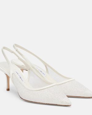 Jimmy Choo Bridal Slingback-Pumps Love Aus Leder - Weiß