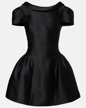 Self-Portrait Minikleid Aus Taft - Schwarz
