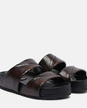 Dries Van Noten Leather Platform Sandals - Black