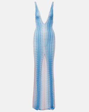 Missoni Zigzag Ombre Lame Maxi Dress - Blue