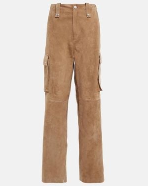 Magda Butrym Suede Cargo Pants - Natural