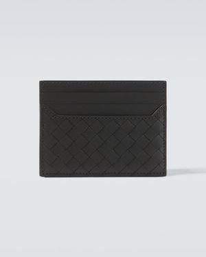 Bottega Veneta Intrecciato Leather Card Holder - Black