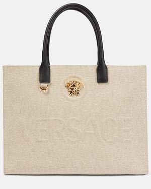 Versace Handbag Tote Shopping Bag Purse La Medusa - Grey