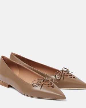 Malone Souliers Hedy 10 Leather Ballet Flats - Brown