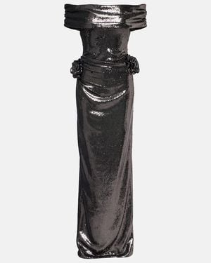 Roland Mouret Embellished Floral-Applique Gown - Black