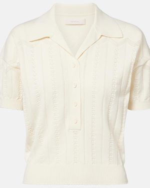 Faithfull the Brand Acme Pointelle Cotton-Blend Polo Shirt - White