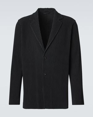 Homme Plissé Issey Miyake Basics Pleated Blazer - Black