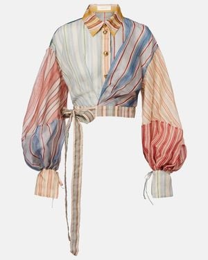 Zimmermann Rebellion Striped Linen And Silk Blouse - Multicolour