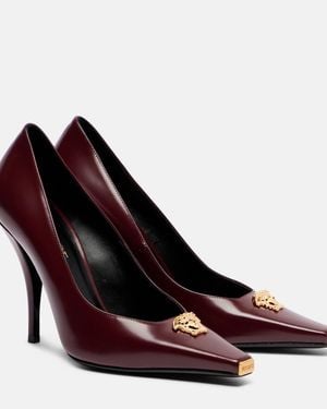 Versace La Medusa 105 Leather Pumps - Brown