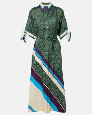 ALÉMAIS Joni Printed Linen-Blend Shirt Dress - Green