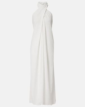 JADE Swim Vestido Largo Stella Transparente - Blanco