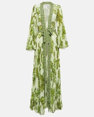 Etro Berry-print Pleated Beach Cover-up - Green