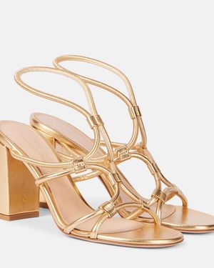 Gianvito Rossi 85 Leather Sandals - Metallic