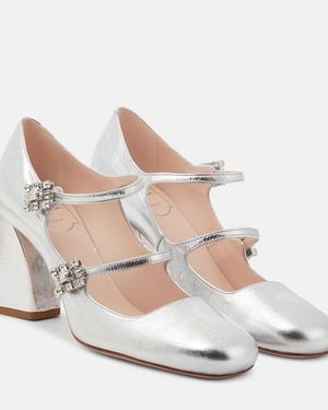 Roger Vivier Babies Mini Tres Vivier Leather Pumps - White