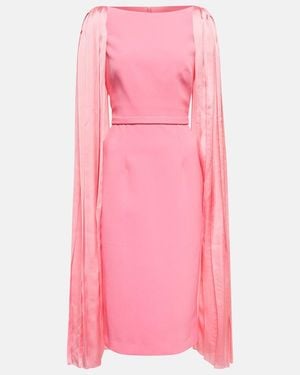 Safiyaa Essiah Crepe And Satin Midi Dress - Pink